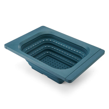 Over-the-sink Collapsible Colander by KitchenAid – 4-Quart, Rubber, Agave, Model KHQ867OSAGA