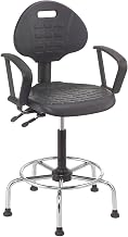 Global Industrial 4 Way Adjustable Stool with Chrome Base & Armrests, Polyurethane