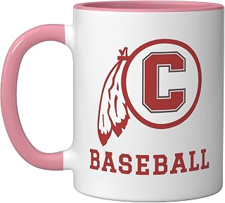 Carlisle High School Blue Aces Baseball Ceramic Mug, Pink/White, 11oz