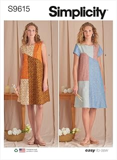 Simplicity S9615 Women's Flared Pullover Dress Sewing Pattern, Sizes XS-XL