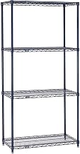 Nexel 5 Tier Wire Shelving Starter Unit, 48" W x 21" D x 86" H
