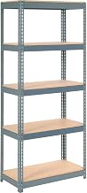 Global Industrial Extra Heavy Duty Shelving 36" W x 18" D x 60" H with 5 Shelves, Wood Deck, Gry