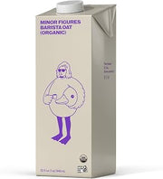 Minor Figures Organic Barista Oat Milk, Plant-Based, Gluten-Free, 32 fl oz, Shelf Stable, Non-GMO, Dairy-Free, No Sugar Added