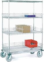 Nexel Chrome Wire Shelf Truck, 48x24x83 1200 Pound Capacity