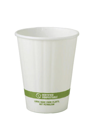 100% Compostable Cups by World Centric, Made from FSC Mix Paper, Hot Cups, 8 oz, White (Pack of 1000)