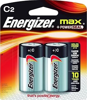 Energizer MAX C Batteries (2 Pack), C Cell Alkaline Batteries