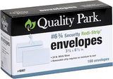 Quality Park #6 3/4 Self-Seal Security Envelopes, Security Tint and Pattern, Redi-Strip Closure, 24-lb White Wove, 3-5/8 x 6-1/2, 100/Box (QUA10417)