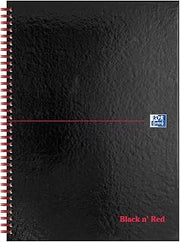 Oxford Black n' Red, A4 Notebook Hardcover, Glossy, Wirebound, Squared, 1 Notebook