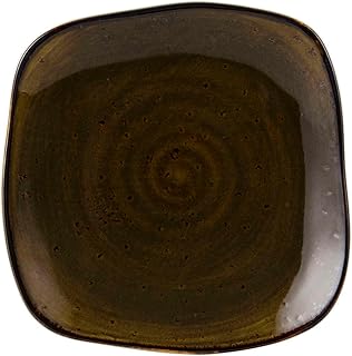 Tuxton Artisan Geode Geode Walnut Reactive Natural 7-1/4-Inch Square Plate, Case of 12, Brown; Scratch Resistant; Chip Resistant; Lead & Cadmium Free; Dishwasher, Microwave, Oven Safe