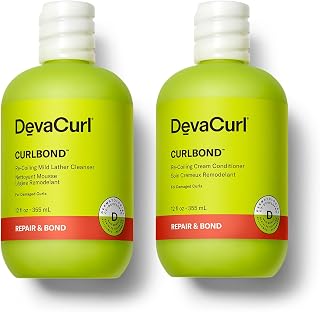 DevaCurl CurlBond Re-Coiling Mild Lather Cleanser and Conditioner, 12 fl oz | Bundle