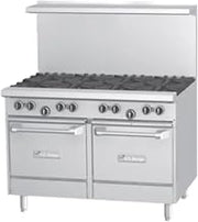 Garland U48-4G24RS U Series 48" Gas Restaurant Range with (4) 32,000 BTU Open Burners, 24" Griddle, (1) Standard Oven & (1) Storage Base