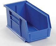 Global Industrial Plastic Stacking And Hanging Parts Bin 5-1/2 x 10-7/8 x 5, Blue, Lot of 12