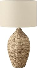 Monarch Specialties I 9917 Lighting, 30" H, Natural Rattan, Beige Shade, Transitional