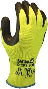 SHOWA TEX 300 Natural Rubber Latex Palm Coated A4 Cut Resistant Safety Glove with Stainless Steel/Poly Liner, 10-Gauge, Small (12 Pair)