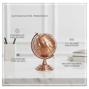 Spherical Alloy Globe Ornament by Generic – 3.15 x 3.15 x 4.72 in, Alloy, Red, Model O2026I08A18Z191031PKHBZ2