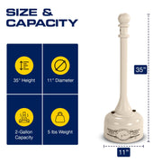 Eagle Beige / 2 Gallon / 1 Smoking Receptacles