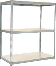 Global Industrial Wide Span Rack with 3 Shelves Laminated Deck, 900 Lb Cap Per Level, 72" W x 48" D x 96" H, Gray