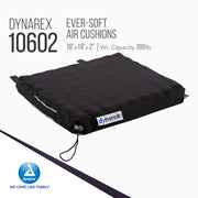 Ever-Soft Air Cushion by Dynarex – 18" Length, 18" Width, 2" Height, Polyvinyl Chloride, Black, Pack of 7, Model 10602-7