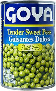 Goya Tender Sweet Peas, Ready to Use, Soups, Pantry Staple, 15 oz, 2-Pack