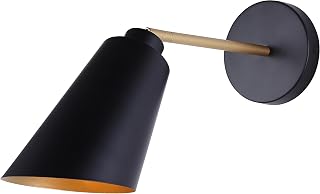 Canarm Rame 1-Light Bathroom Vanity Light, Matte Black and Gold Finish Modern Wall Sconce for Bathroom, Powder Room, or Mirror Lighting