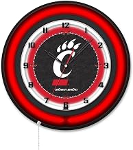 Holland Bar Stool Clk19BKCincin NCAA 19 in. Dia. University of Cincinnati Double Neon Wall Clock Black