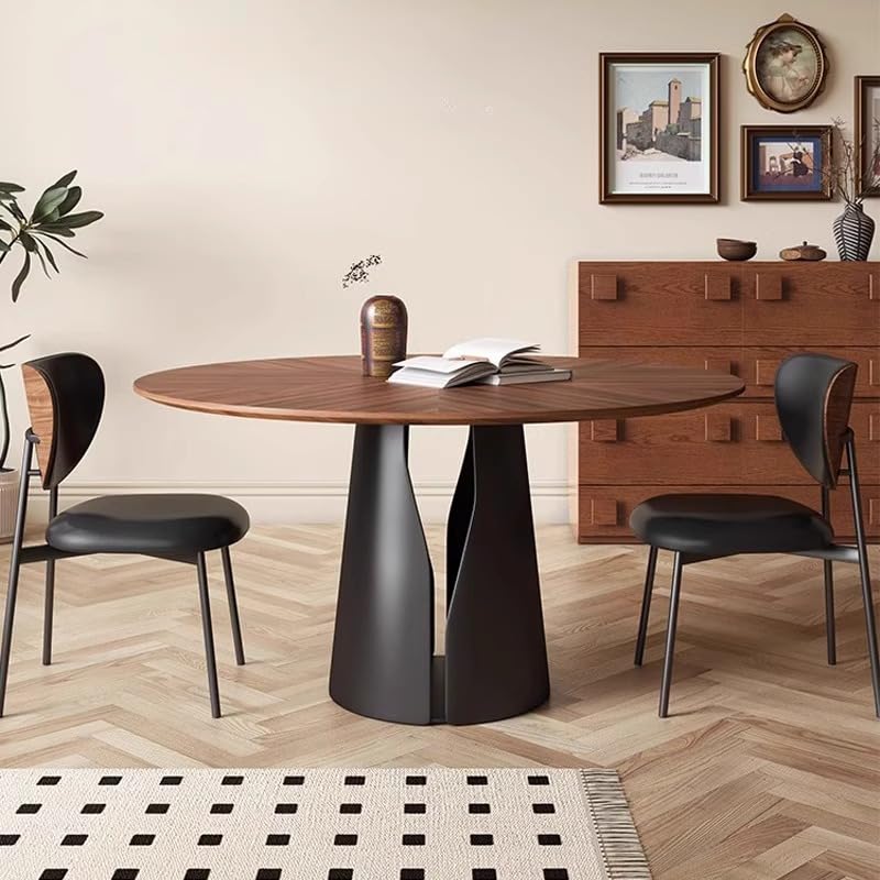 Coffee Table Solid Wood Round Dining Table and Chairs Living Room Retro Home Small Household Mesa para Centro De Sala(135x135x75cm) by DIEYPOL – 135x135x75cm, A, Model 7814