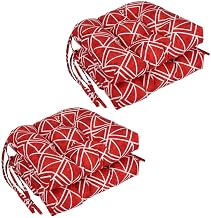 Blazing Needles 916X16US-T-4CH-OD-227 16 in. Spun Polyester Outdoor U-Shaped Tufted Chair Cushions Lanova Apple - Set of 4