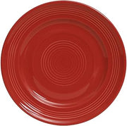 Tuxton China CQA-120 Plate, 12" Diameter, Round, Wide Rim, Microwave and Dishwasher Safe, Oven Proof, Fully Vitrified, Ceramic, Concentrix, Cayenne, Pack of 6
