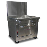 Southbend Platinum Heavy Duty 36" Gas Range w/ (2) 18" French Hot Tops & Convection Oven Base by SOUTH BEND – Iron, Model P36A-FF