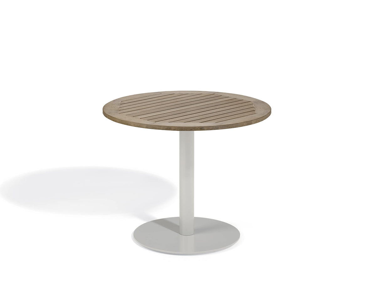 Travira 36" Round Bistro Table - Tekwood Vintage by Oxford Garden – 36-Inch, Aluminum, Vintage Tekwood, Model TV36TAV