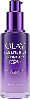 Olay Regenerist Retinol 24 Starter Night Repairing Lotion, Fragrance Free, Smooths & Evens Texture, 1.7 fl oz