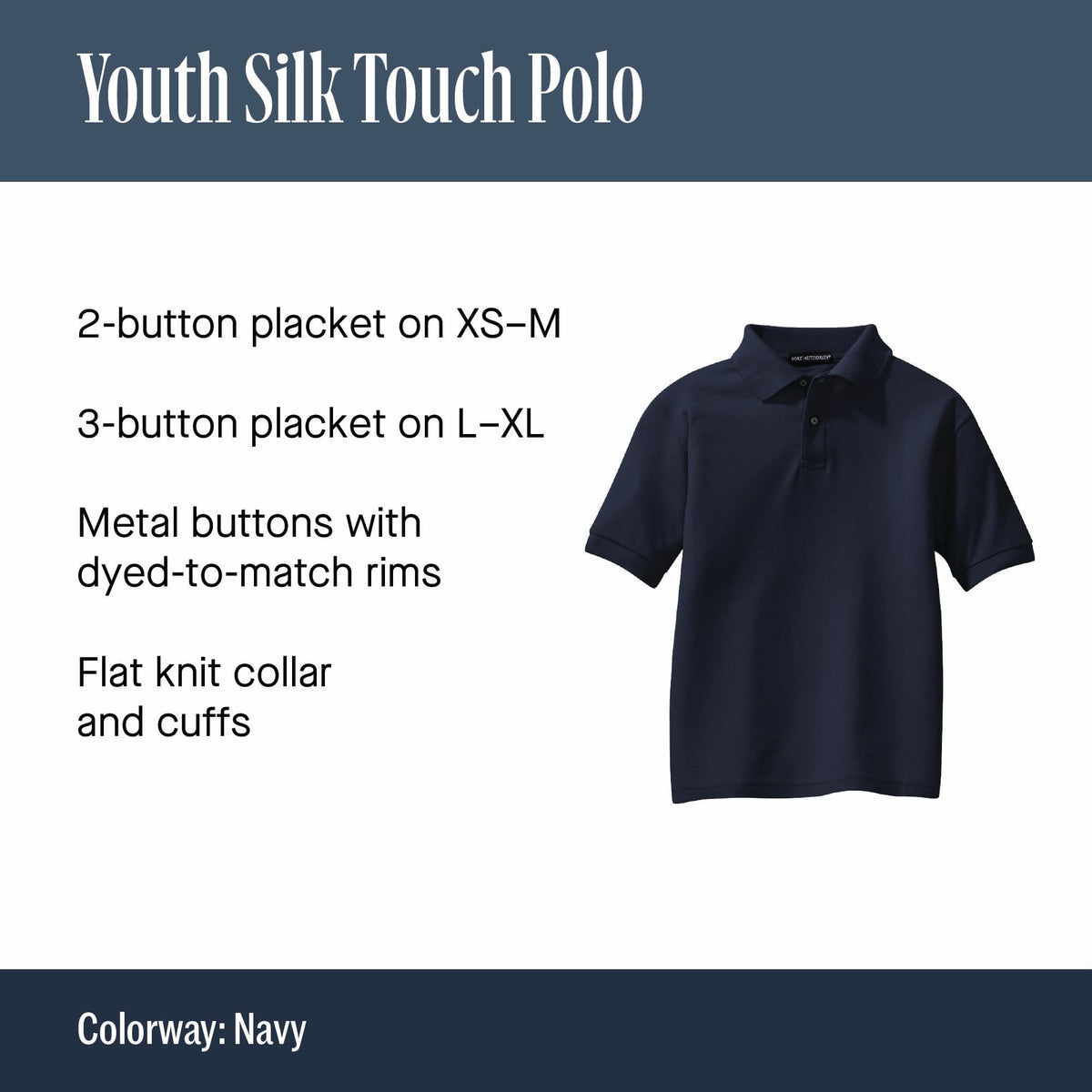 ® Youth Silk Touch™ Polo. Y by Port Authority – Silk, Burgundy, Model SNM-208935