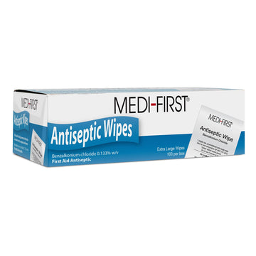 First Antiseptic Wipes by Medique – 100 Count (Pack of 1), Microfiber, Model 21433