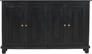 Starlight Canyon Home Solid Mango Wood Sideboard with 4-Door Storage, Buffet Cabinet for Dining Room, Living Room Credenza, Dark Charcoal