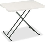 Global Industrial Adjustable Height Plastic Folding Table, 30" x 20", White
