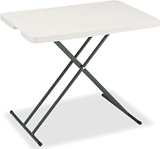 Global Industrial Adjustable Height Plastic Folding Table, 30" x 20", White