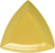 Tuxton China CSZ-1248 Plate, 12-1/2", Triangular, Wide Rim, Microwave and Dishwasher Safe, Oven Proof, Fully Vitrified, Ceramic, Concentrix, Saffron, Pack of 6