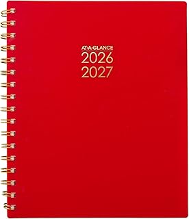 AT-A-GLANCE Harmony Academic 2026-2027 Weekly Monthly Planner, Scarlet, Medium, 7" x 8 3/4"