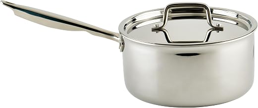 WINCO Tri-Ply Sauce Pan, Silver