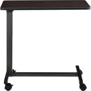 Mobile Overbed Table with H-Base by Global Industrial – 31.5"L x 15"W x 5.12"H, Walnut, Walnut Top, Model YUE6110