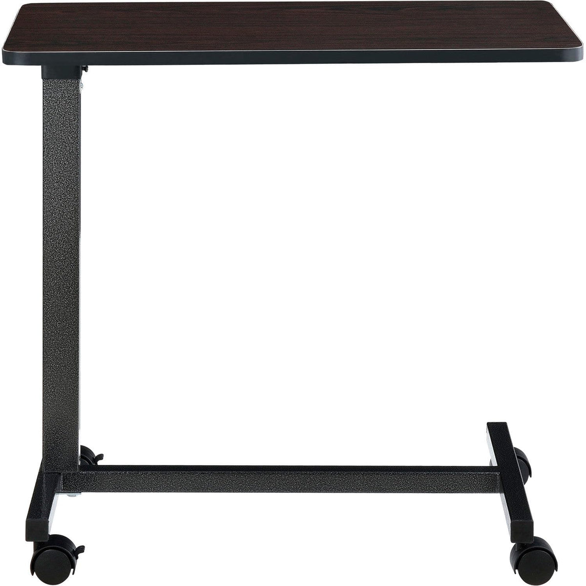 Mobile Overbed Table with H-Base by Global Industrial – 31.5"L x 15"W x 5.12"H, Walnut, Walnut Top, Model YUE6110