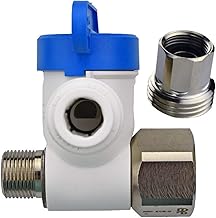 John Guest Speedfit 1/2 x 3/8 x 3/8 Inch Angle Stop Adapter Valve, Push to Connect Plastic Plumbing Fitting, ASVPP6LF-US