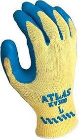 SHOWA Atlas KV300 Natural Latex Palm Coated A3 Cut Resistant Safety Glove with Kevlar Liner, for Vending Machines, 10-Gauge, X-Large (12 Pair)