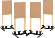 Steel Target Stand Base for Paper Targets 4 Pack Adjustable Width 8 to 24 Inch Includes Cardboard Targets 4 Count