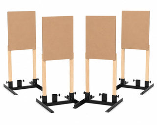 Steel Target Stand Base for Paper Targets 18 Pack Adjustable Width 8 to 24 Inch Includes Cardboard Targets by Modern Innovations – 4 Count Pack of 2, Wood, Model MI-1351-Case