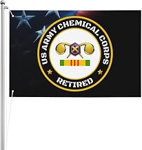 Double-Sided 3ply 2x3FT US Chemical Corps Vietnam Retired Flag Heavy-Duty Polyester Indoor Outdoor Use65