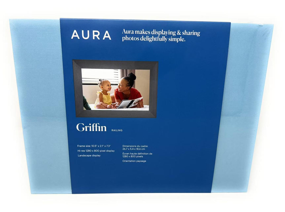 Griffin by 10.1" Digital Frame with Wi-Fi by AURA – 10.1", Plastic, White (Limestone), Model AFCF22-LIM