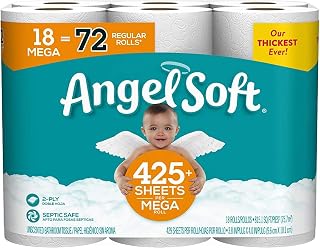 Angel Soft Toilet Paper, 72 Regular Rolls, 18 Count