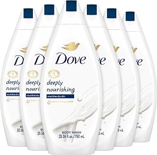 Dove Body Wash 6-Pack – Deeply Nourishing for Softer, Smoother Skin, 25.36 Fl Oz Ea