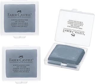 Faber-Castell Lot de 3 Gommes modélable mie de Pain Art Eraser Grise